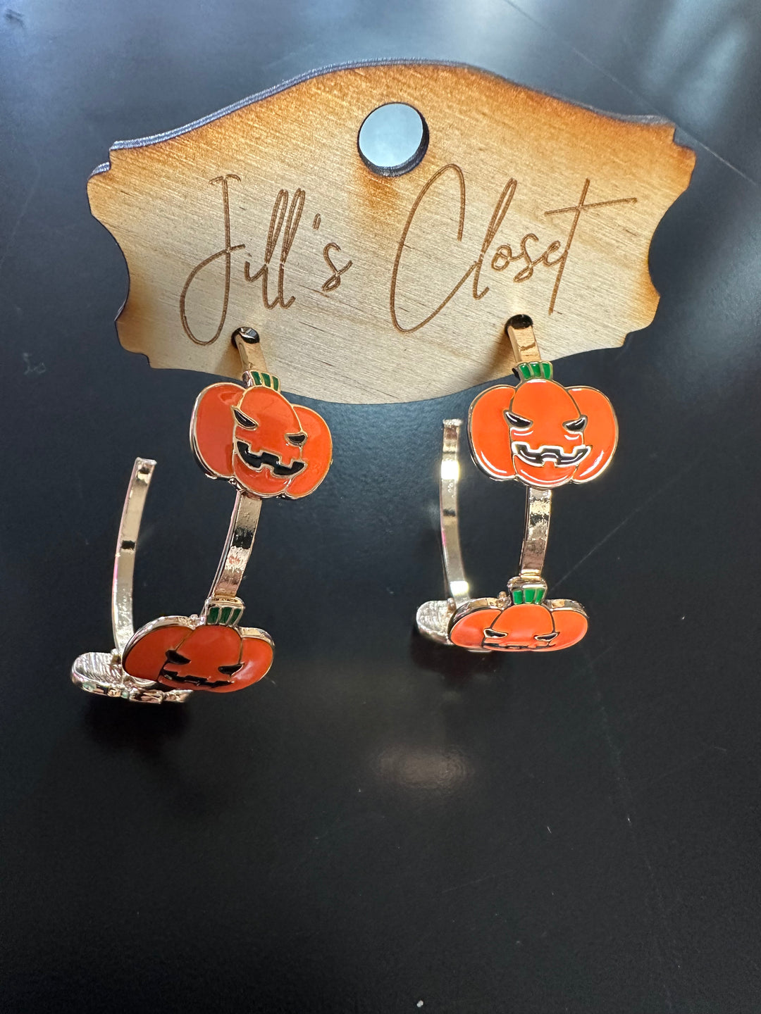 Jack O Lantern Hoop Earrings