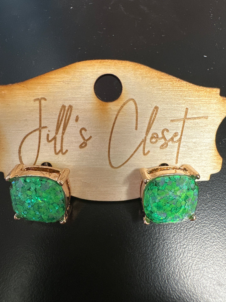 Lg Square Stud Earrings