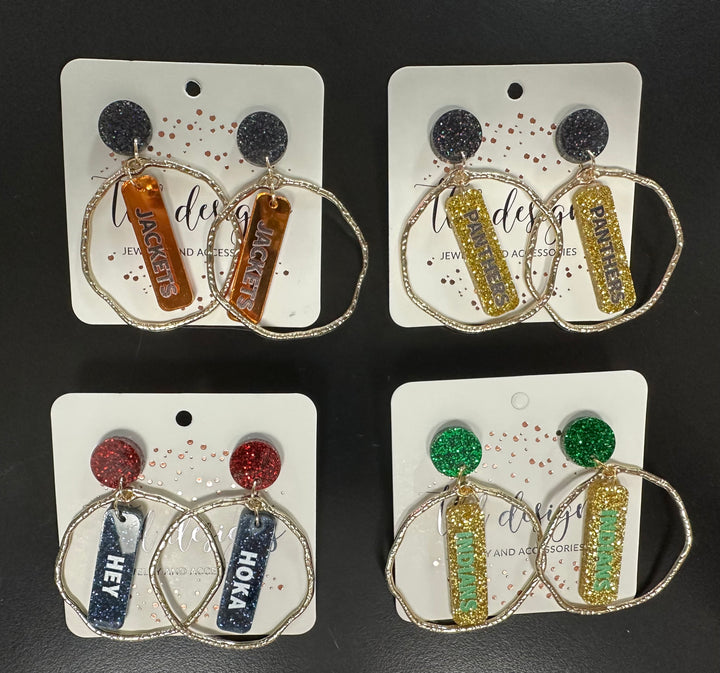 Game Day Circle School Earrings