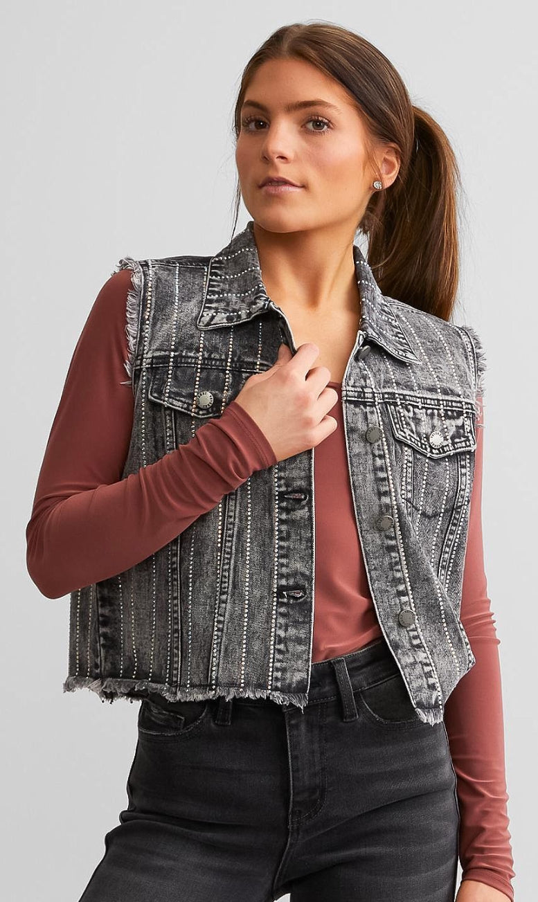 Denim Sparkle Vest