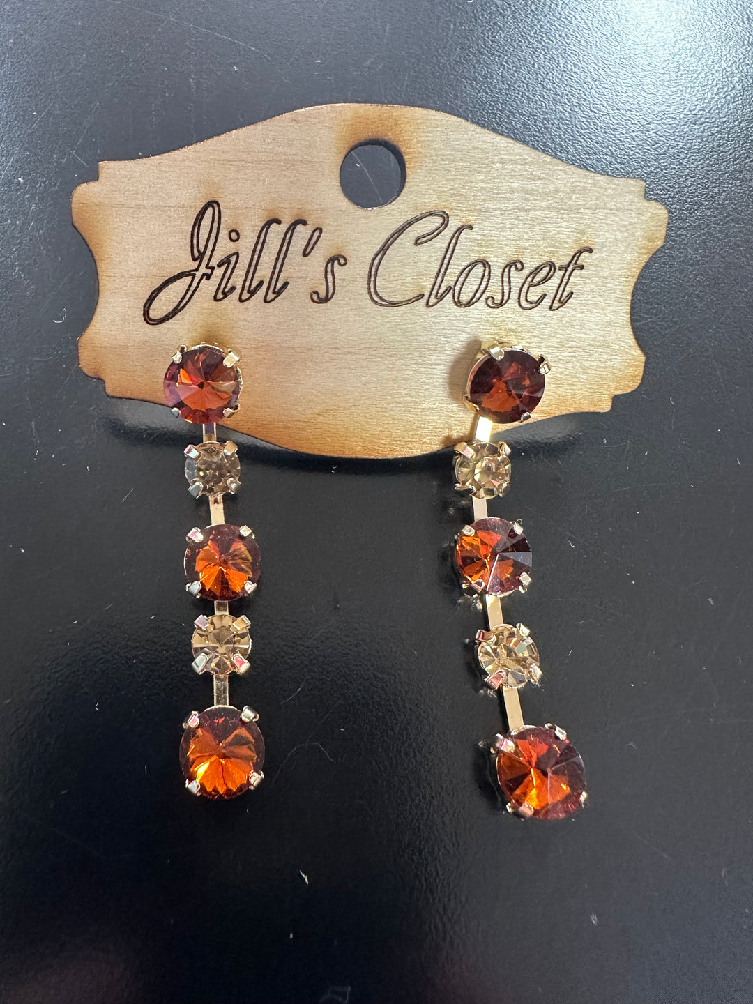 Amber Bling Stud Earrings