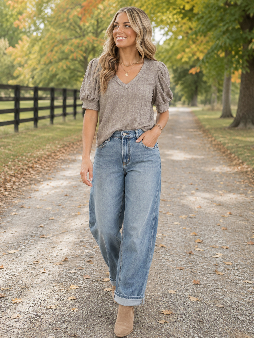 Monica’s V Neck Knit Top