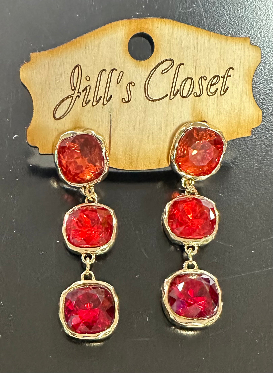 Triple Drop Rhinestone Stud Earrings