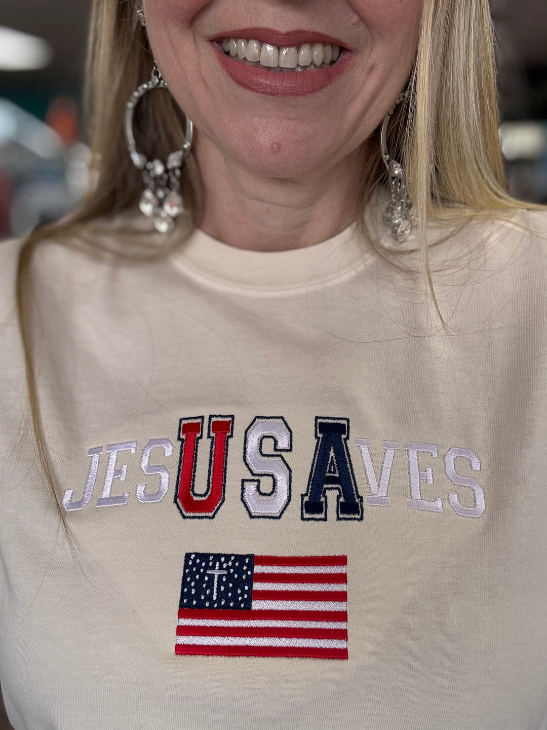 Jesus Saves Embroidered tee