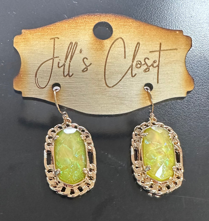 Iridescent Golden Fishhook Earrings