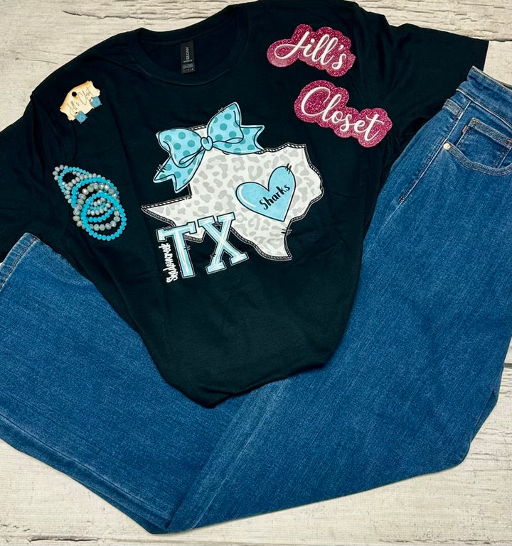 TX Doodle Shadow Creek Sharks Tee