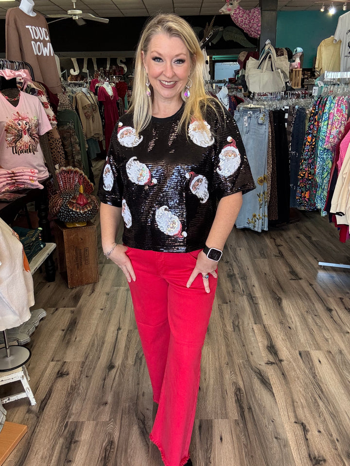 Sequin Santa Top