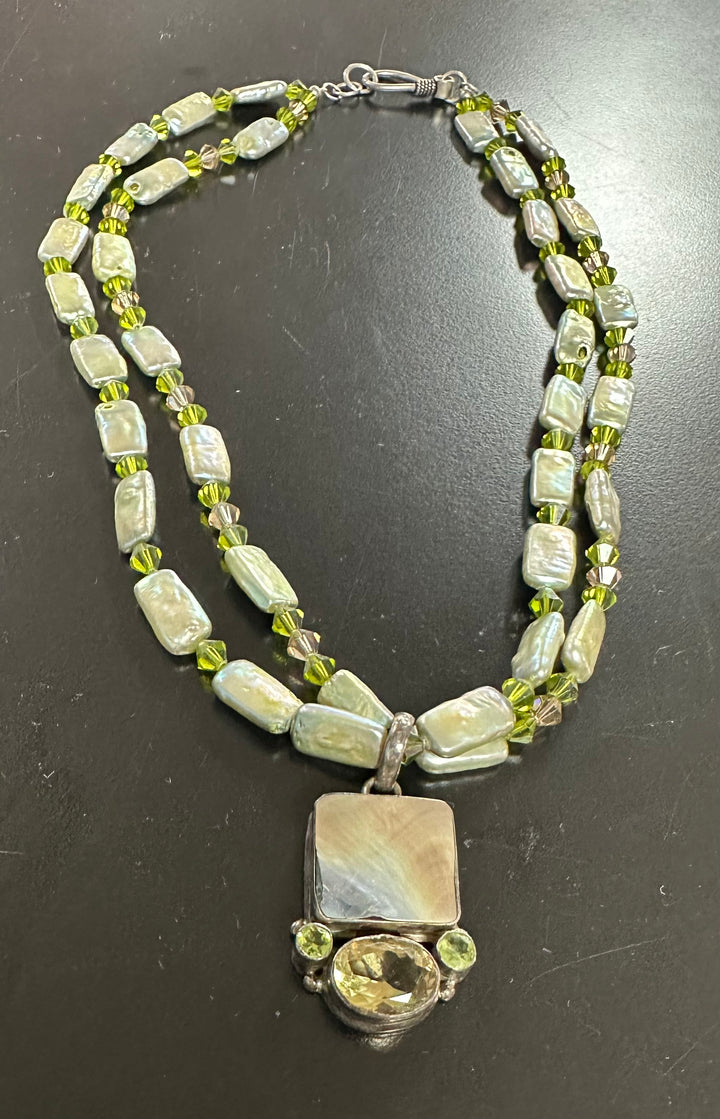 Citrine & Baroque Pearl Necklace