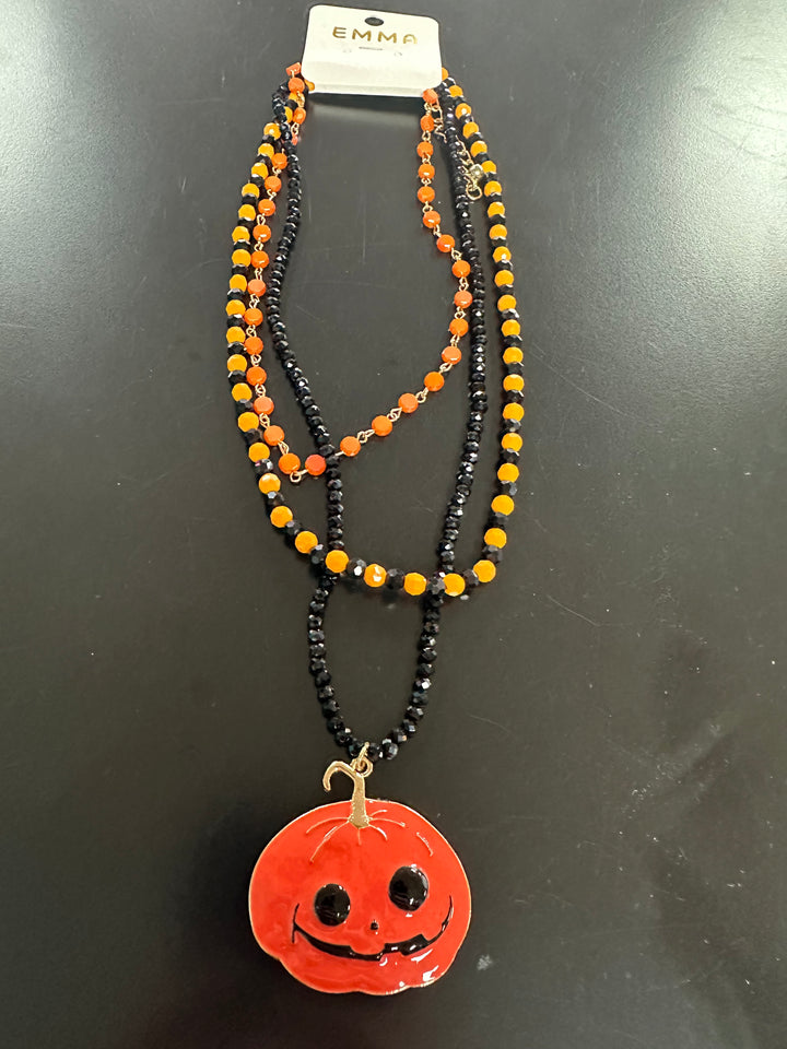 Jack-o’lantern Triple Necklace