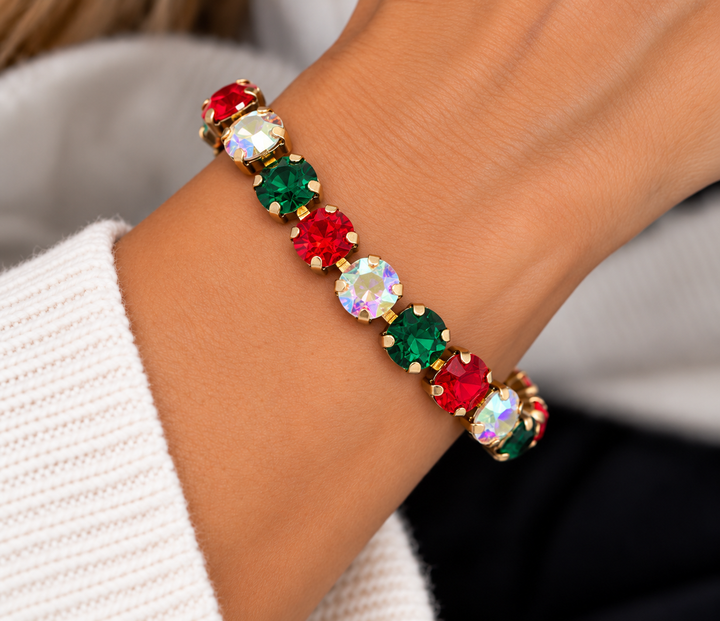 Rhinestone Christmas Bracelet