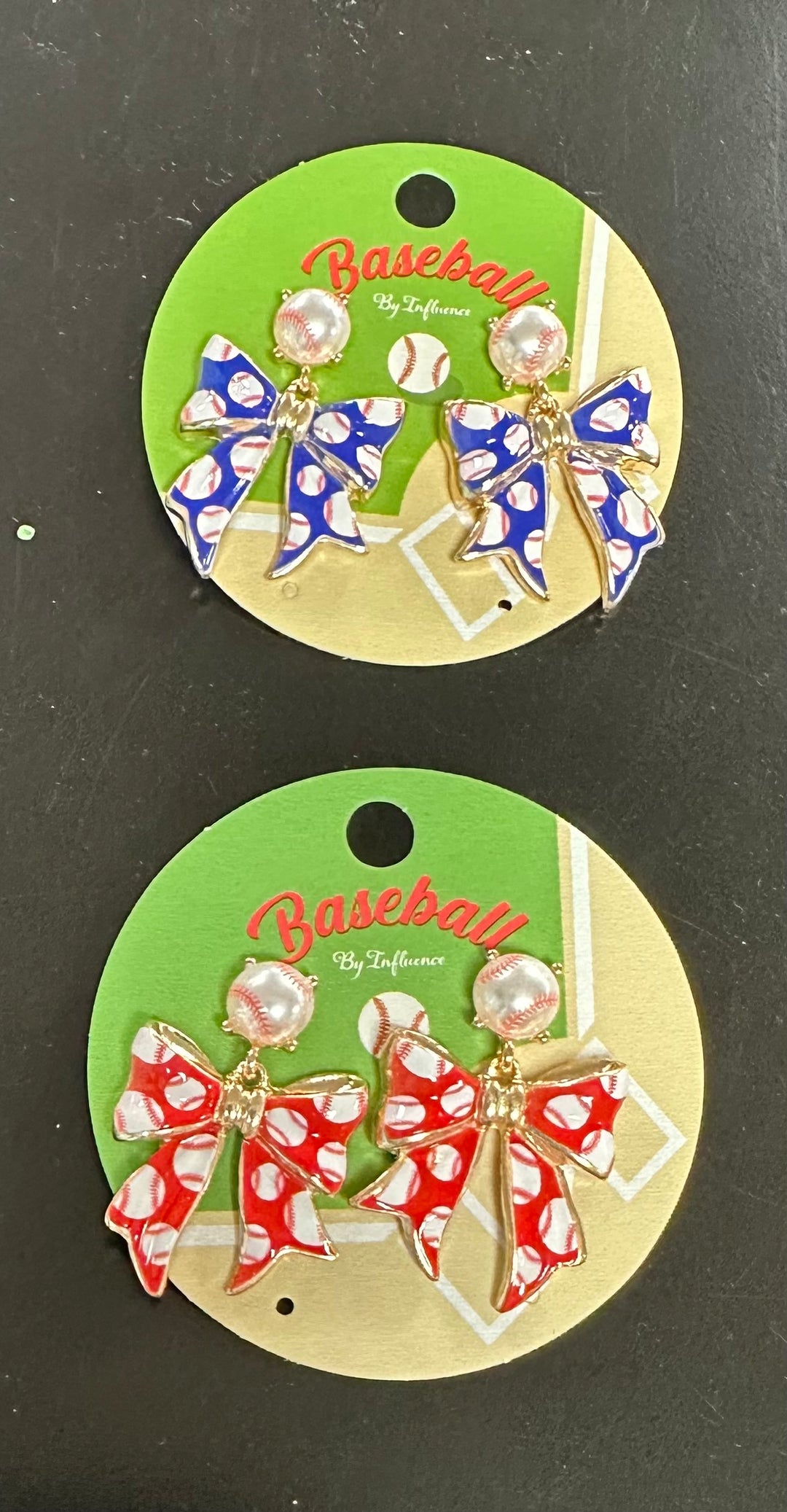 Baseball Bow Earrings