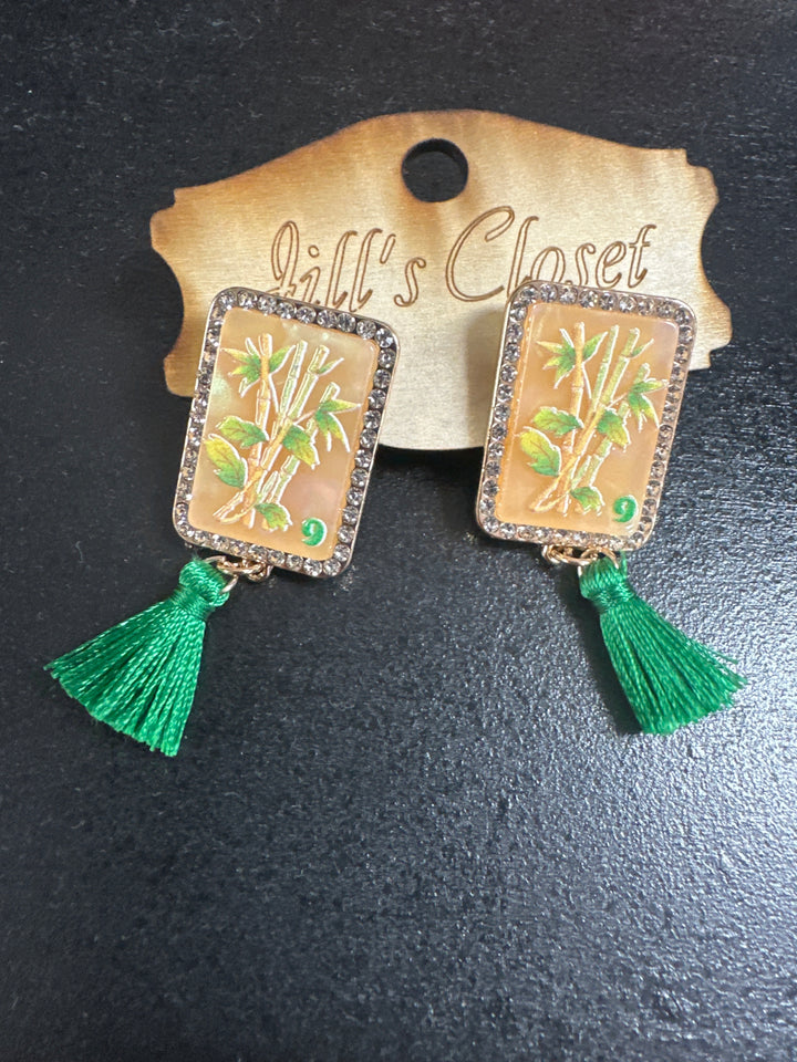 Mahjong Tassel Earrings