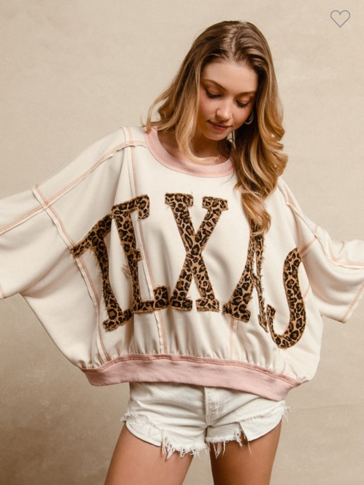 Texas Leopard oversize top
