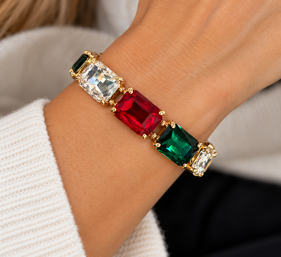 Christmas Rectangle Bling Bracelet