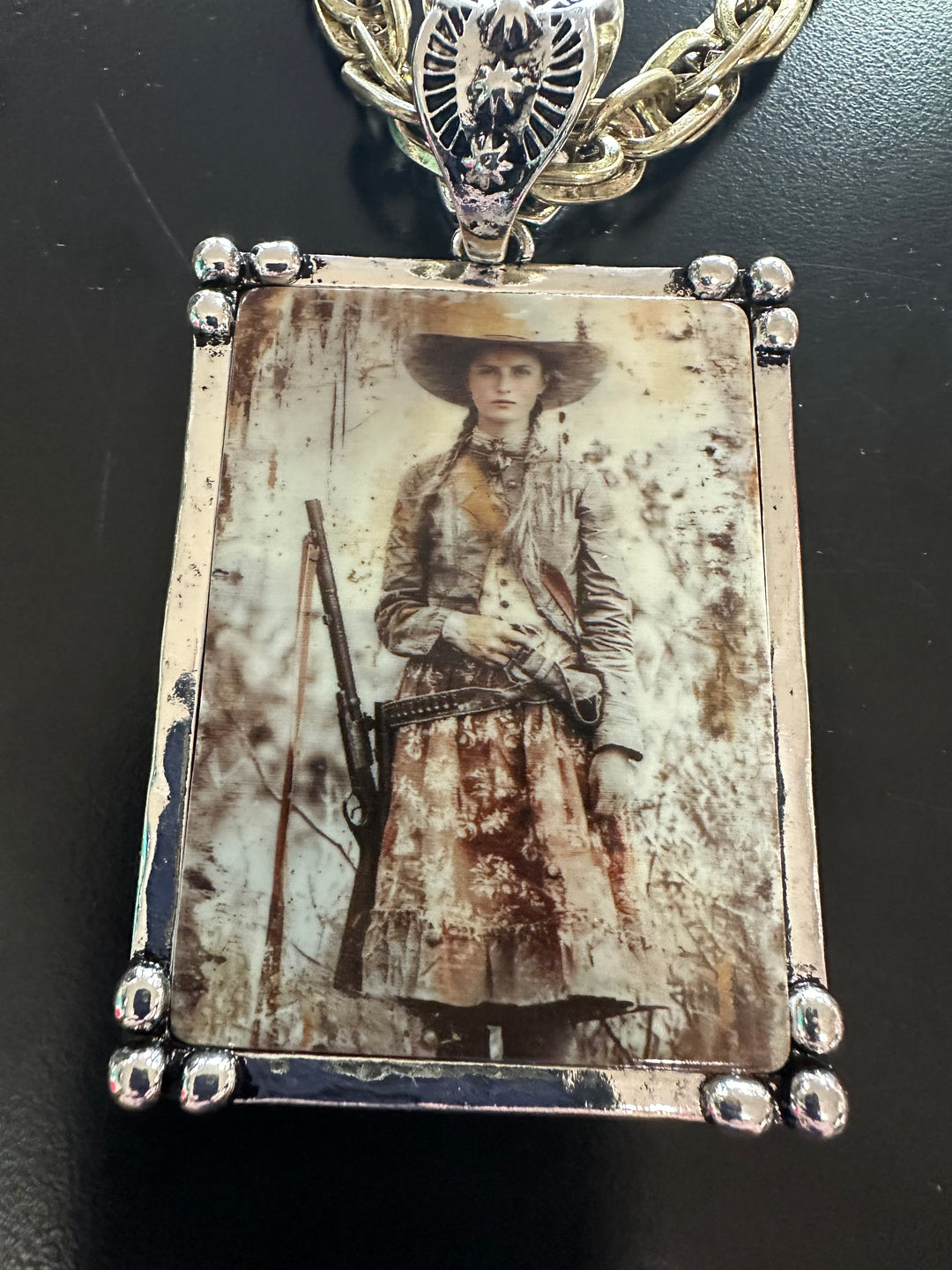Western Photo Plaque Necklace