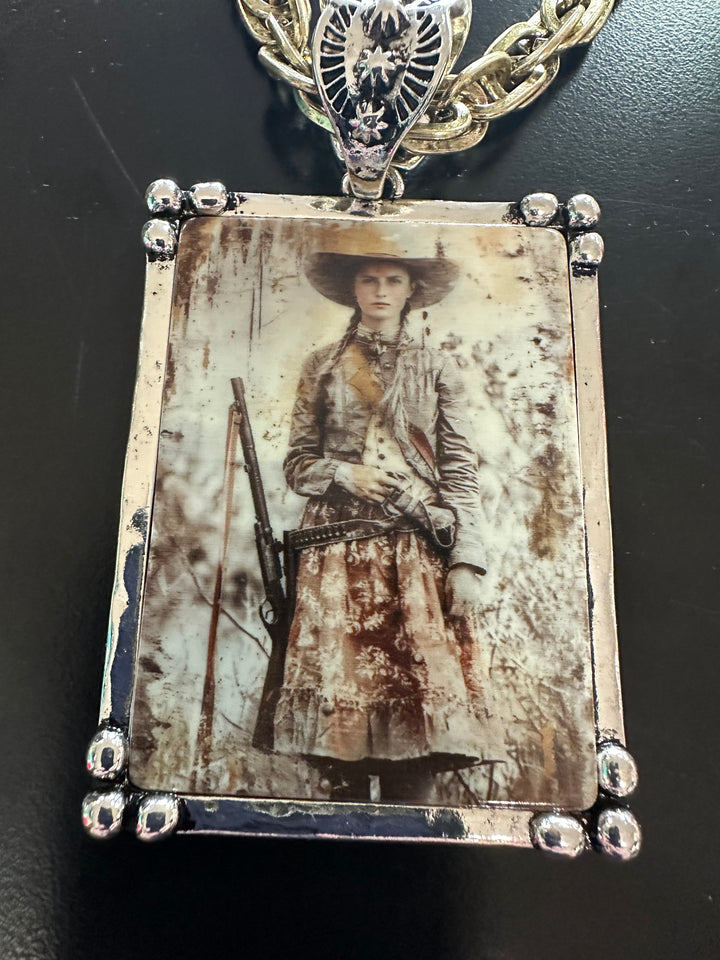 Western Photo Plaque Necklace