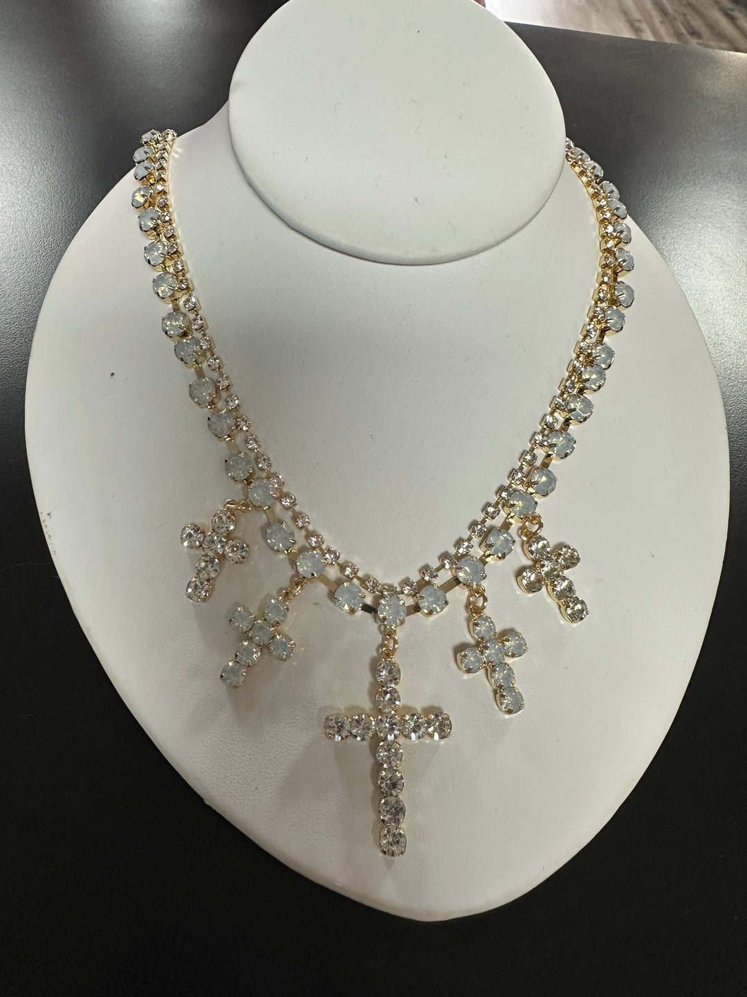 Multi-Cross Rhinestone Necklace