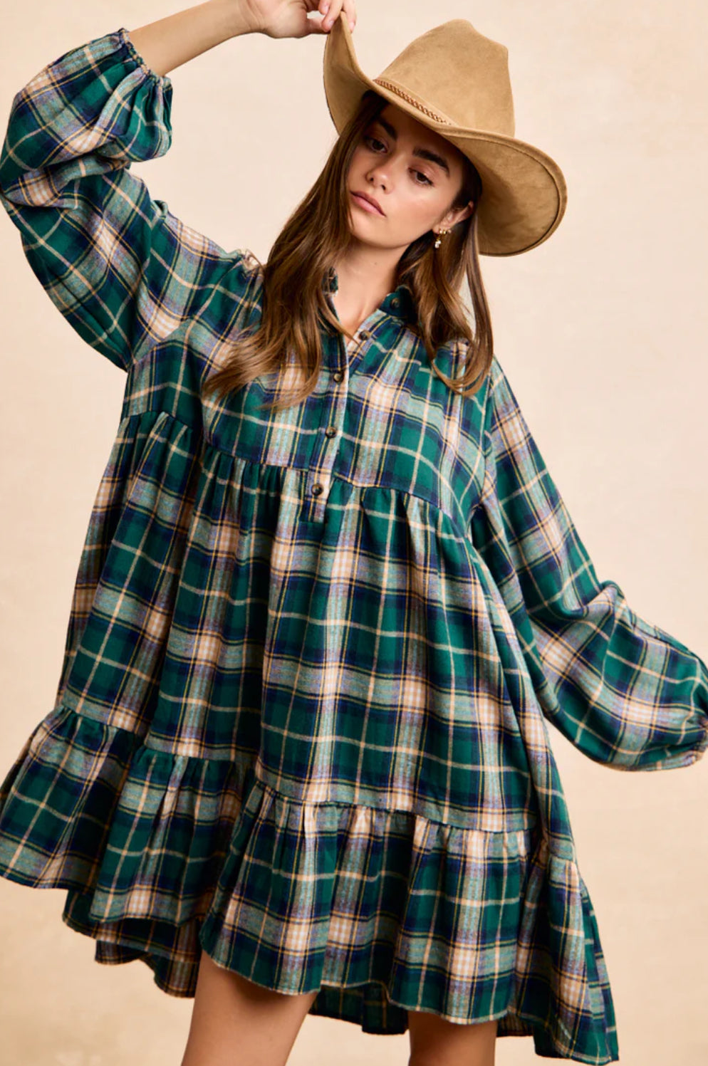 Cozy Flannel Plaid Dress