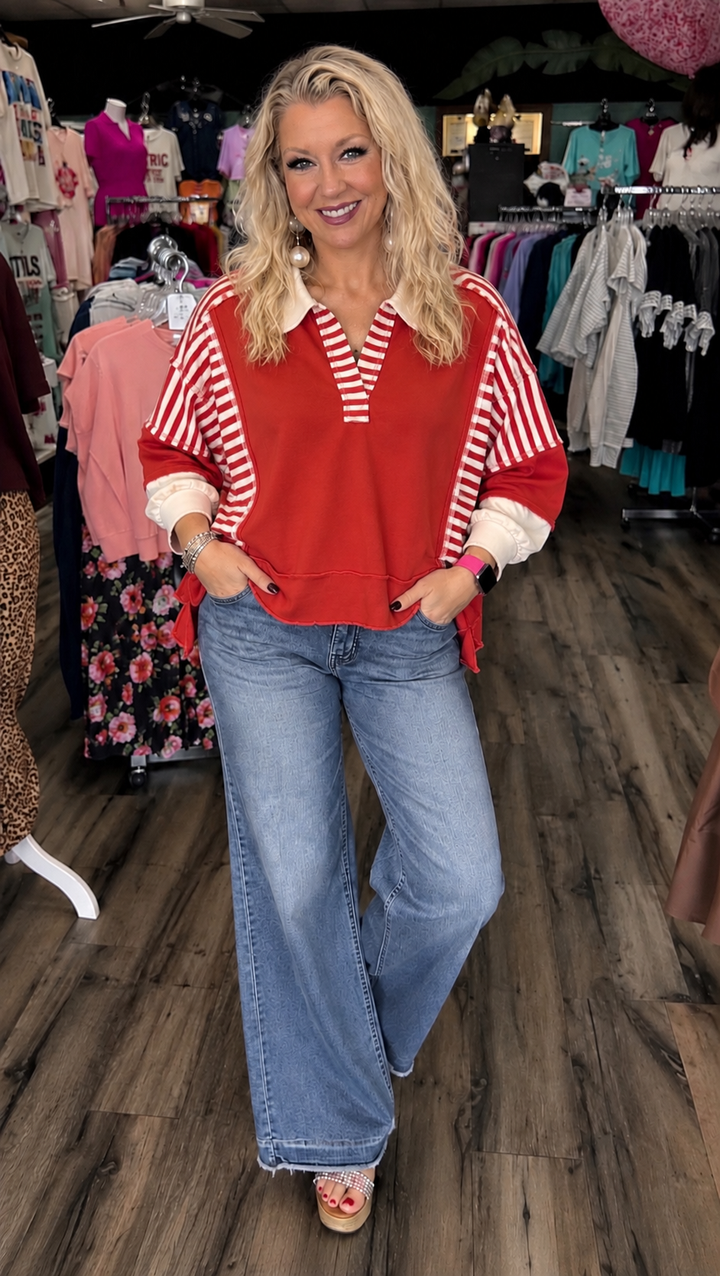 Connie’s Striped LS Top