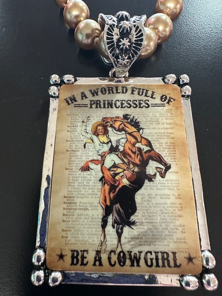 Western Photo Plaque Necklace