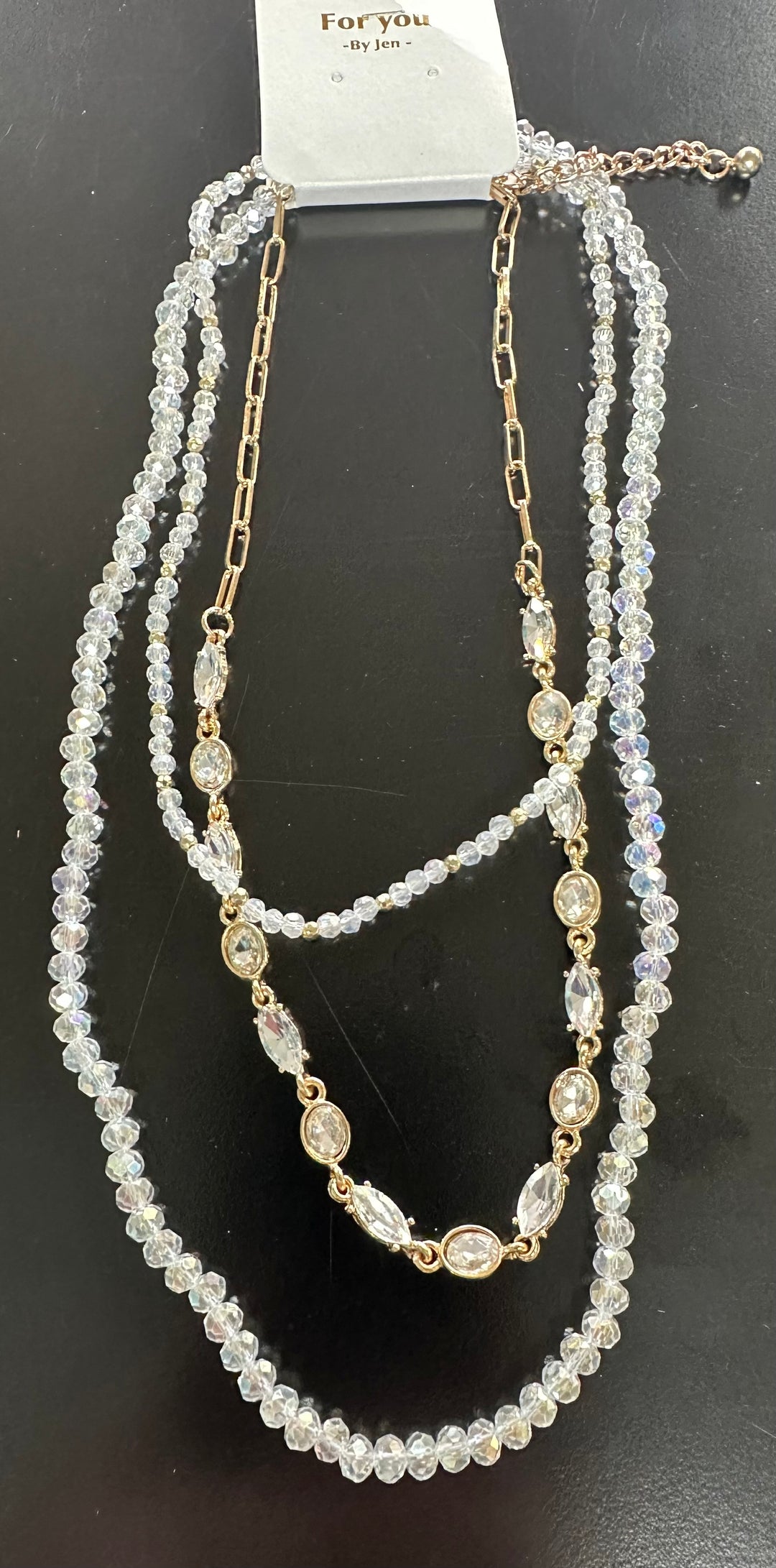 Triple Stand Crystal Necklace