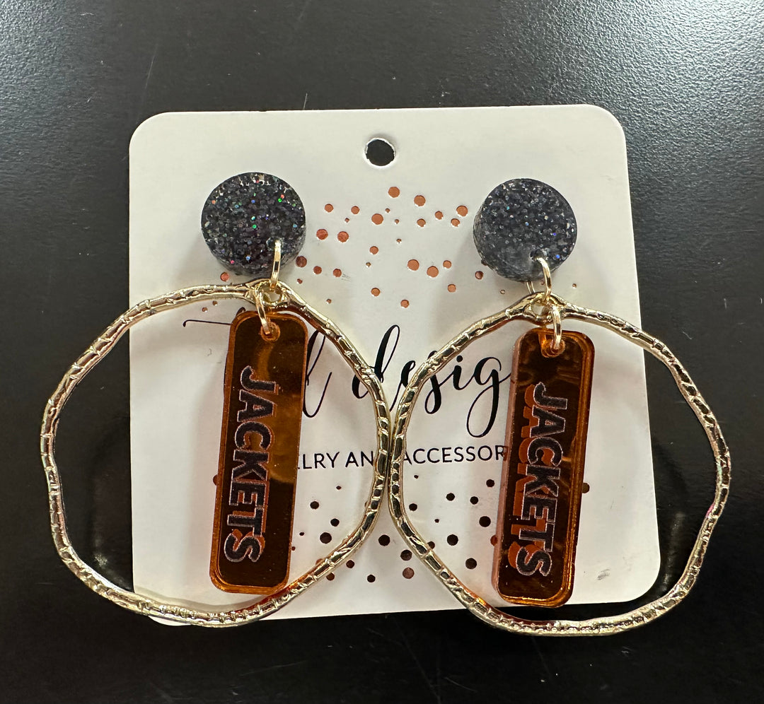 Game Day Circle School Earrings