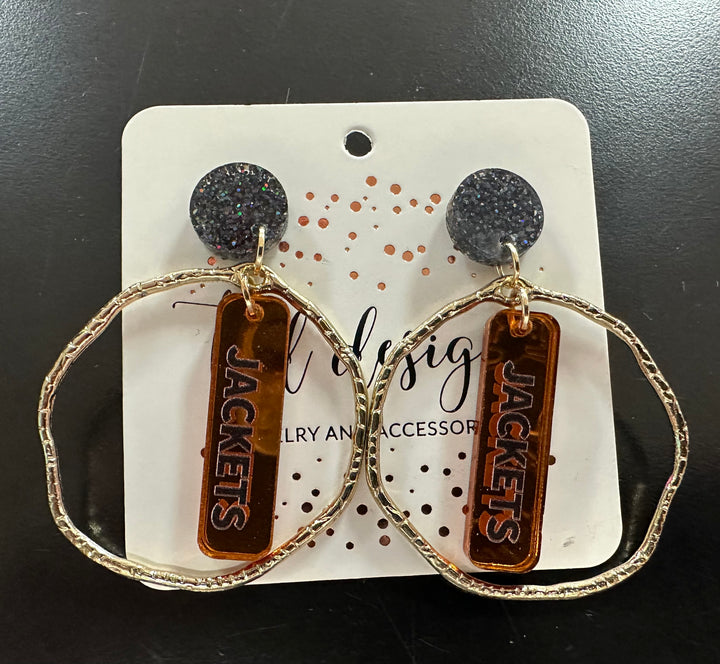Game Day Circle School Earrings