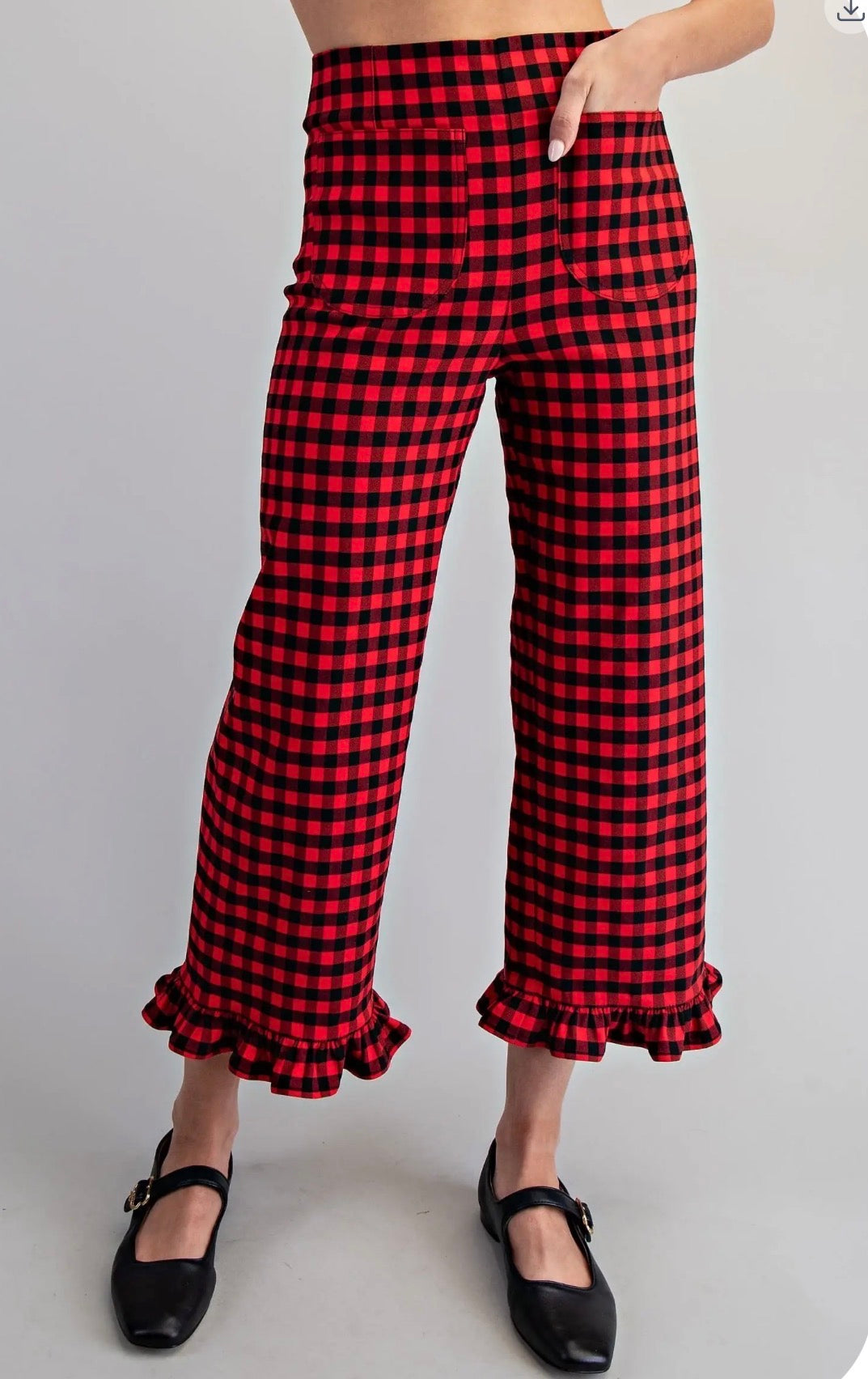 Buffalo Check Ruffled Pants