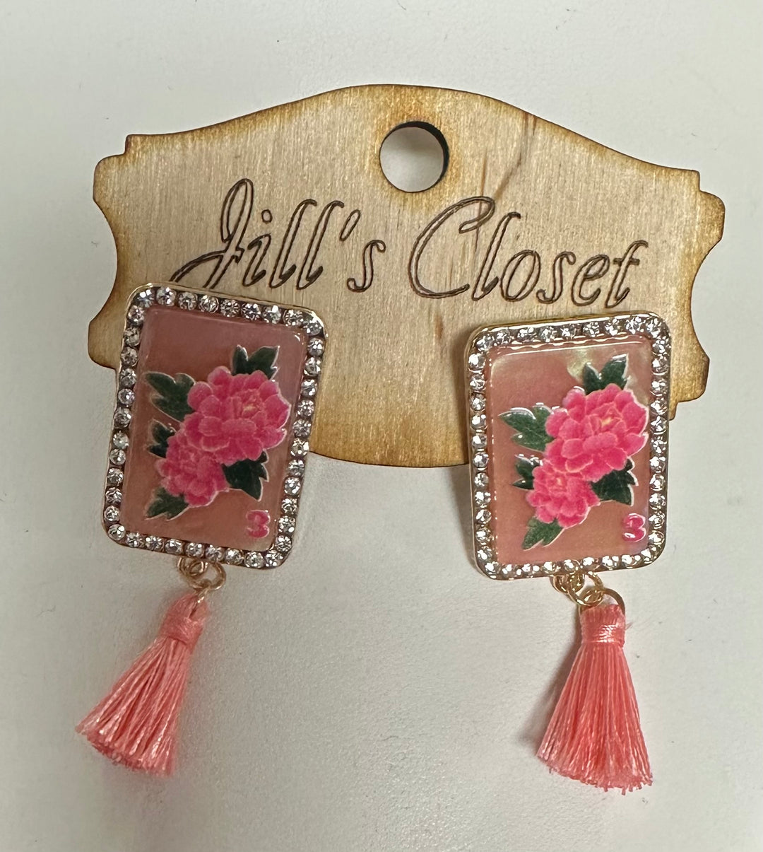 Mahjong Hoop Tile Earrings