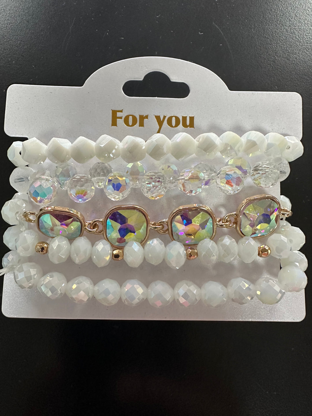 White Stacked Bracelet Set