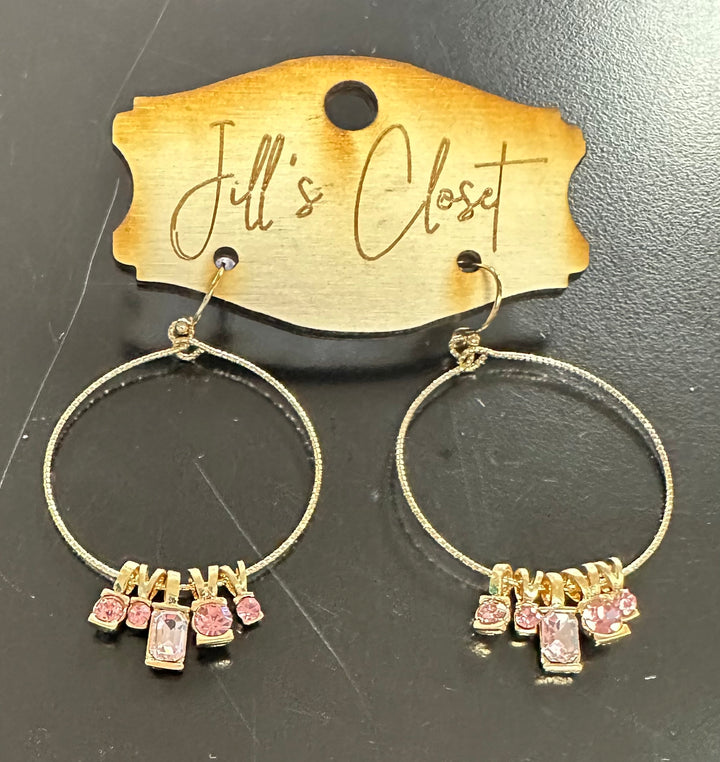 Hoop Earrings with Bling