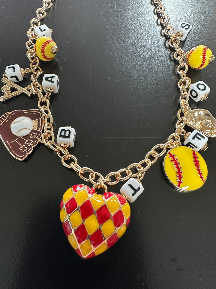 Softball Charm Necklace