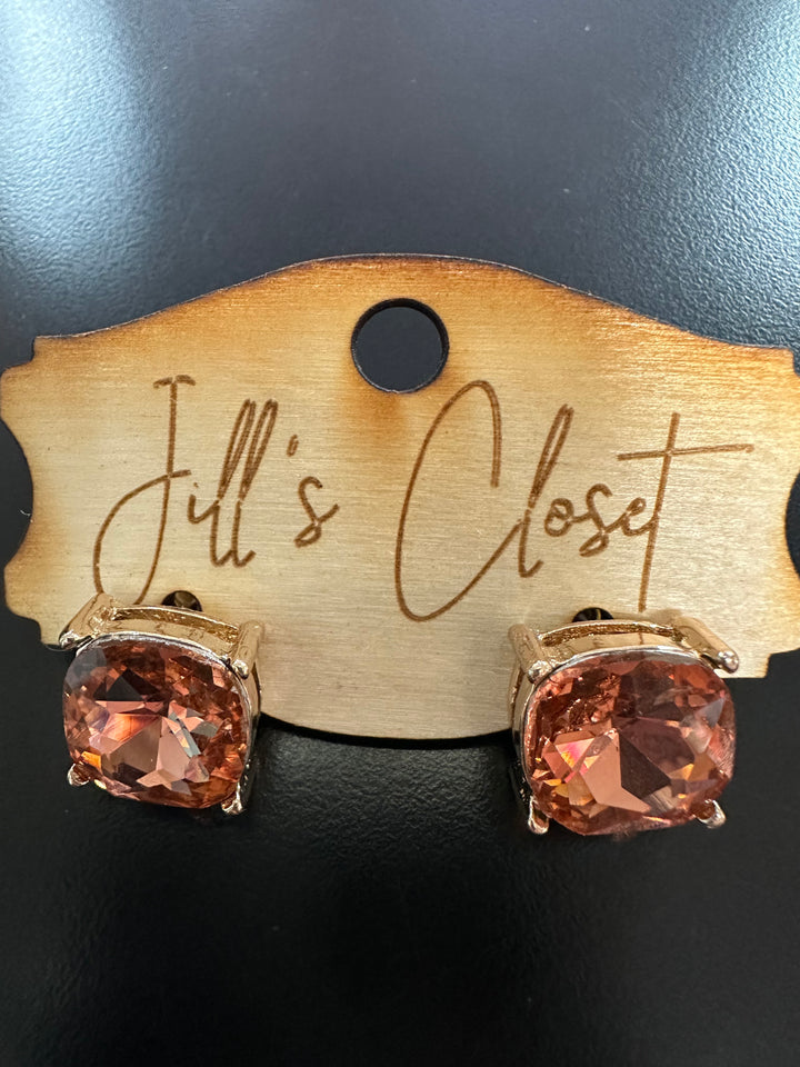 Lg Square Stud Earrings