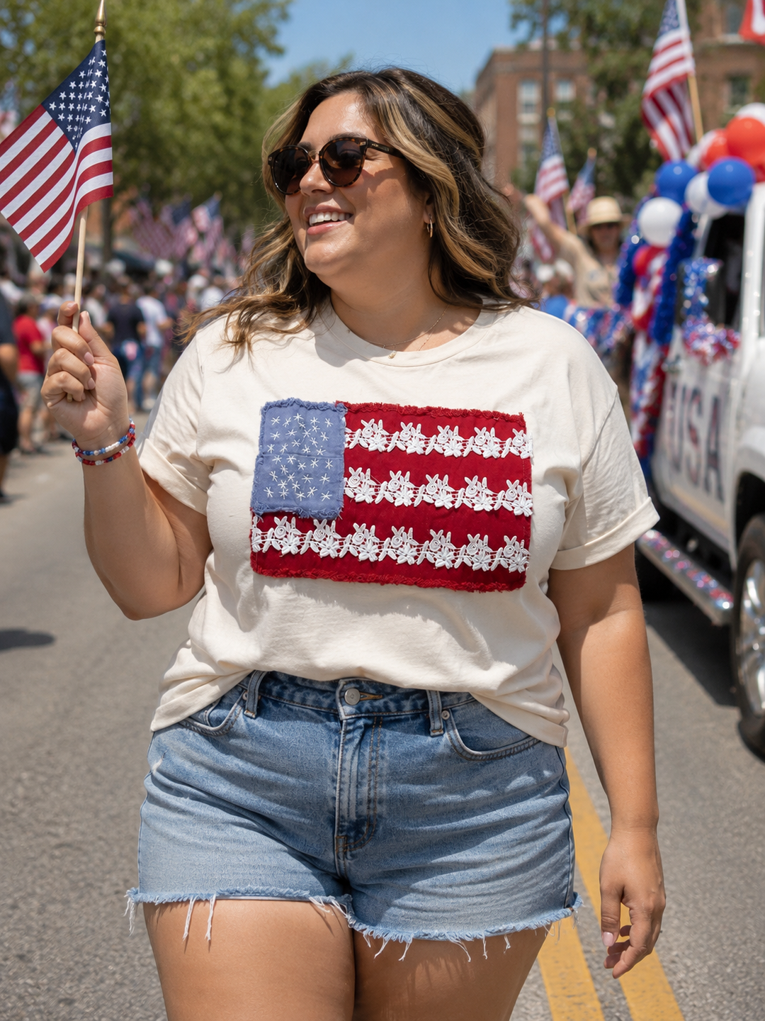 Americana Lace Patch T-Shirt