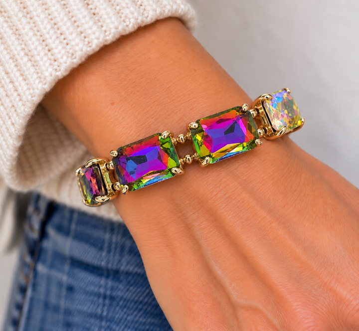 Fall’s Rectangular Faceted Stone Bracelets