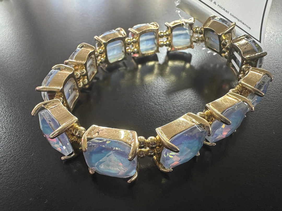 Square Faceted Stone Bracelets