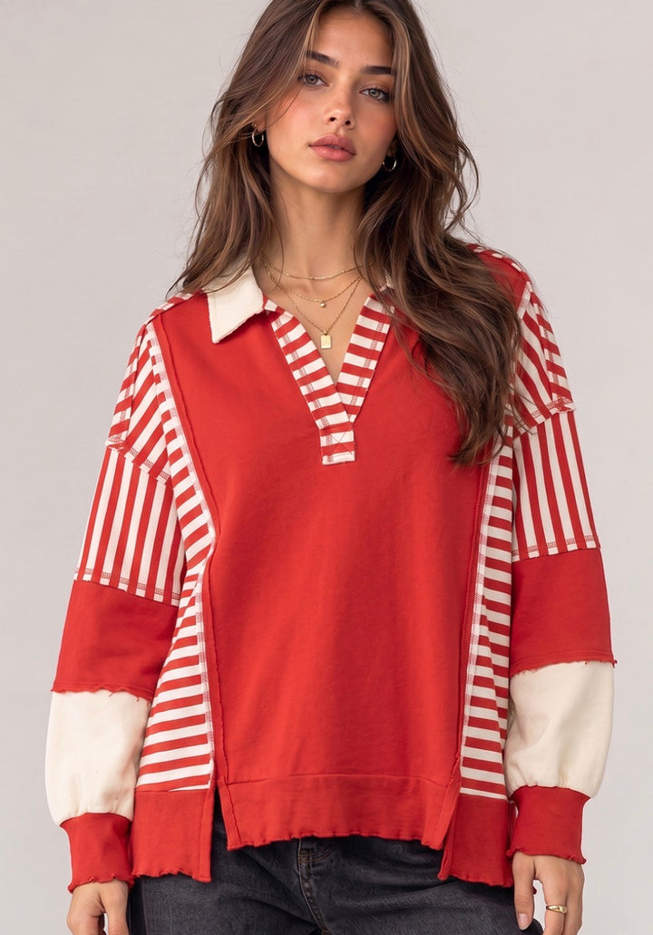 Connie’s Striped LS Top