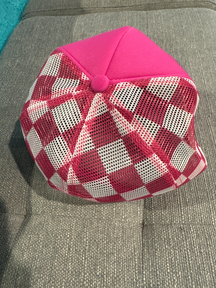 Checkered Foam Trucker Hat