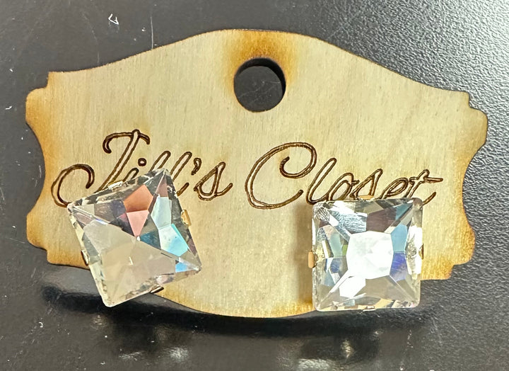 Square Bling Stud Earrings