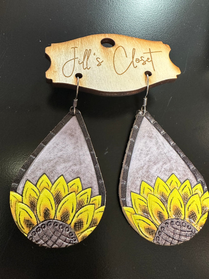 Sunflower Teardrop Earrings