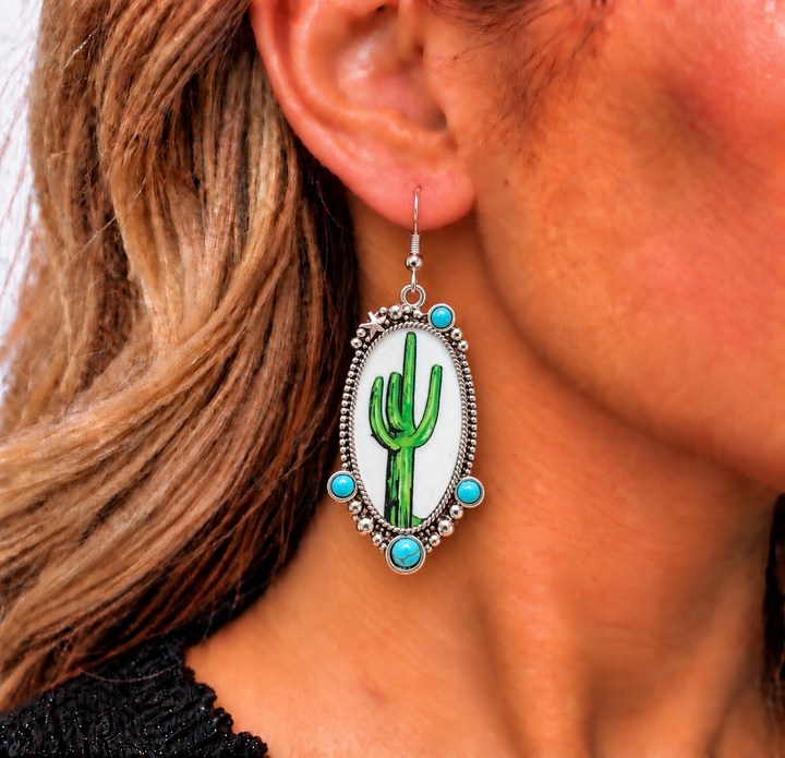 Cactus Fishhook Earrings