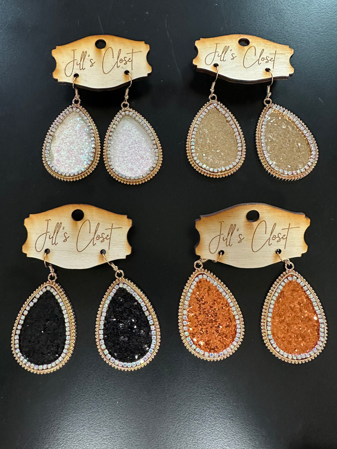 Teardrop Glitter Earrings