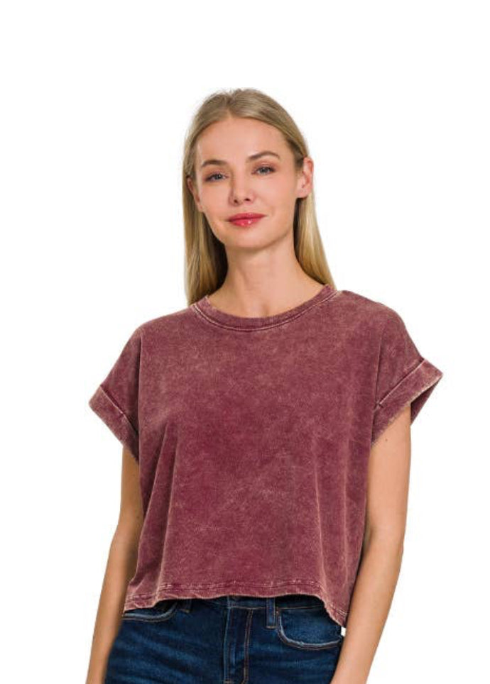 Avas Acid Wash Crop top