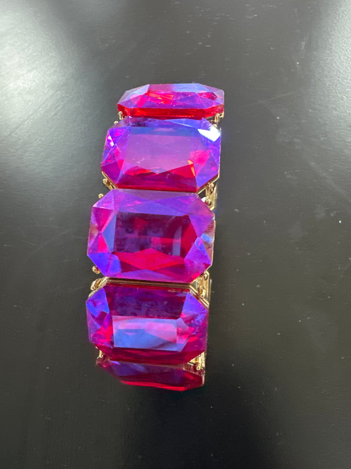 Lg. stone faceted Crystal Bracelets