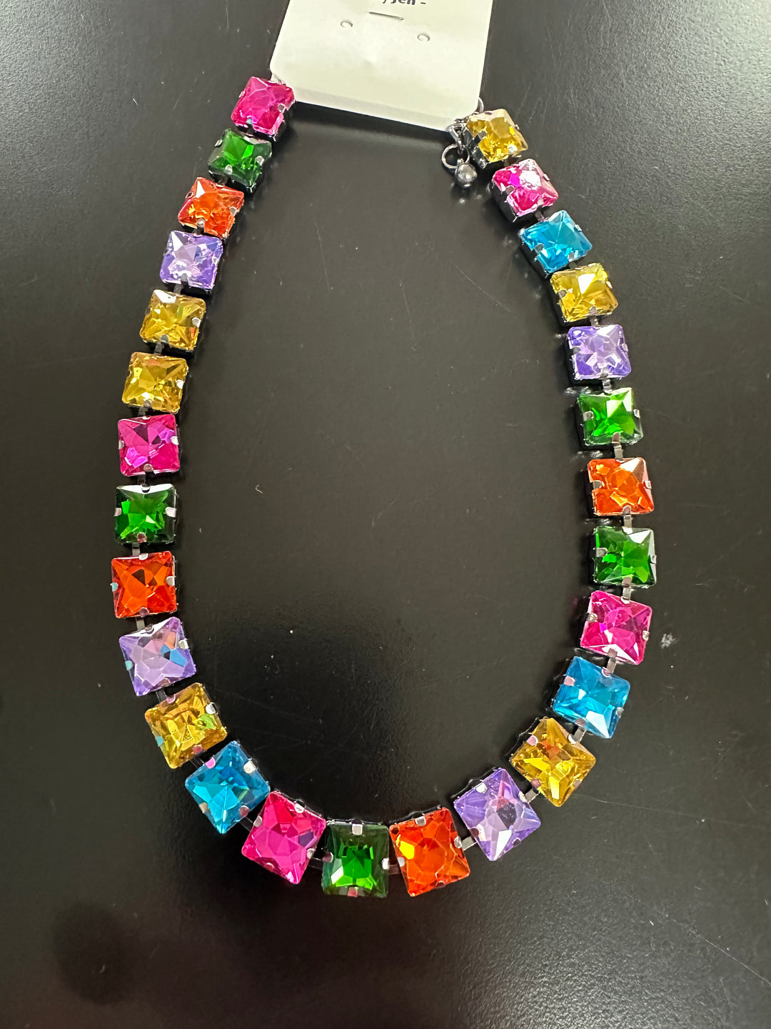 Square Faceted Stone Bling Necklace or Earrings