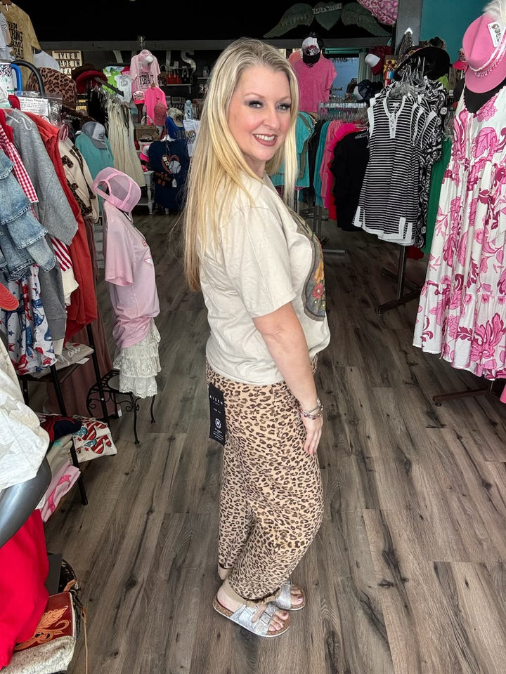 Leopard Barrel Jeans