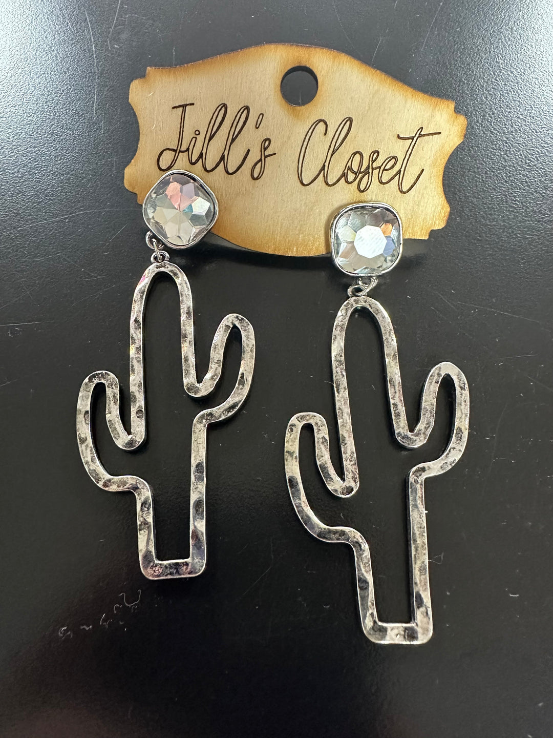 Hammered Cactus Earrings.