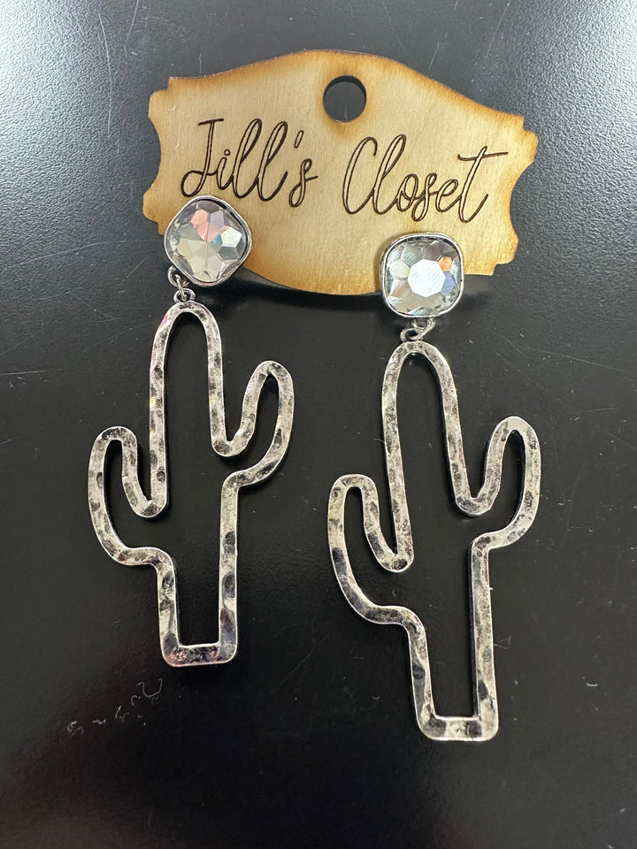 Hammered Cactus Earrings.