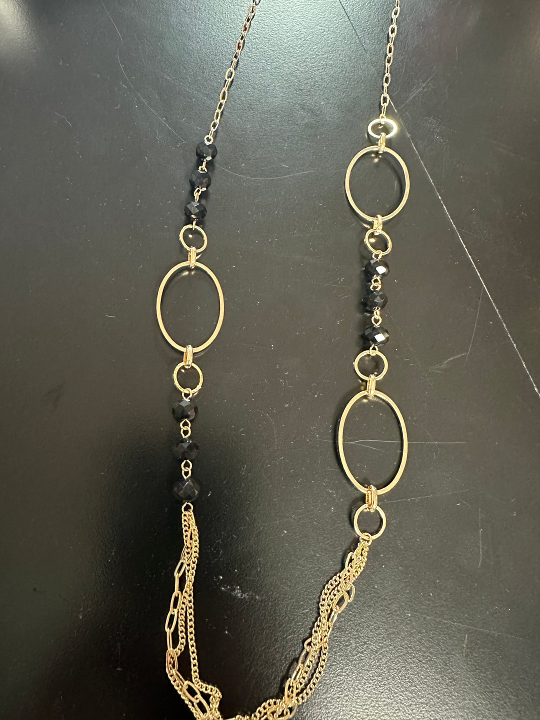 Oval Chain Beaded Necklace