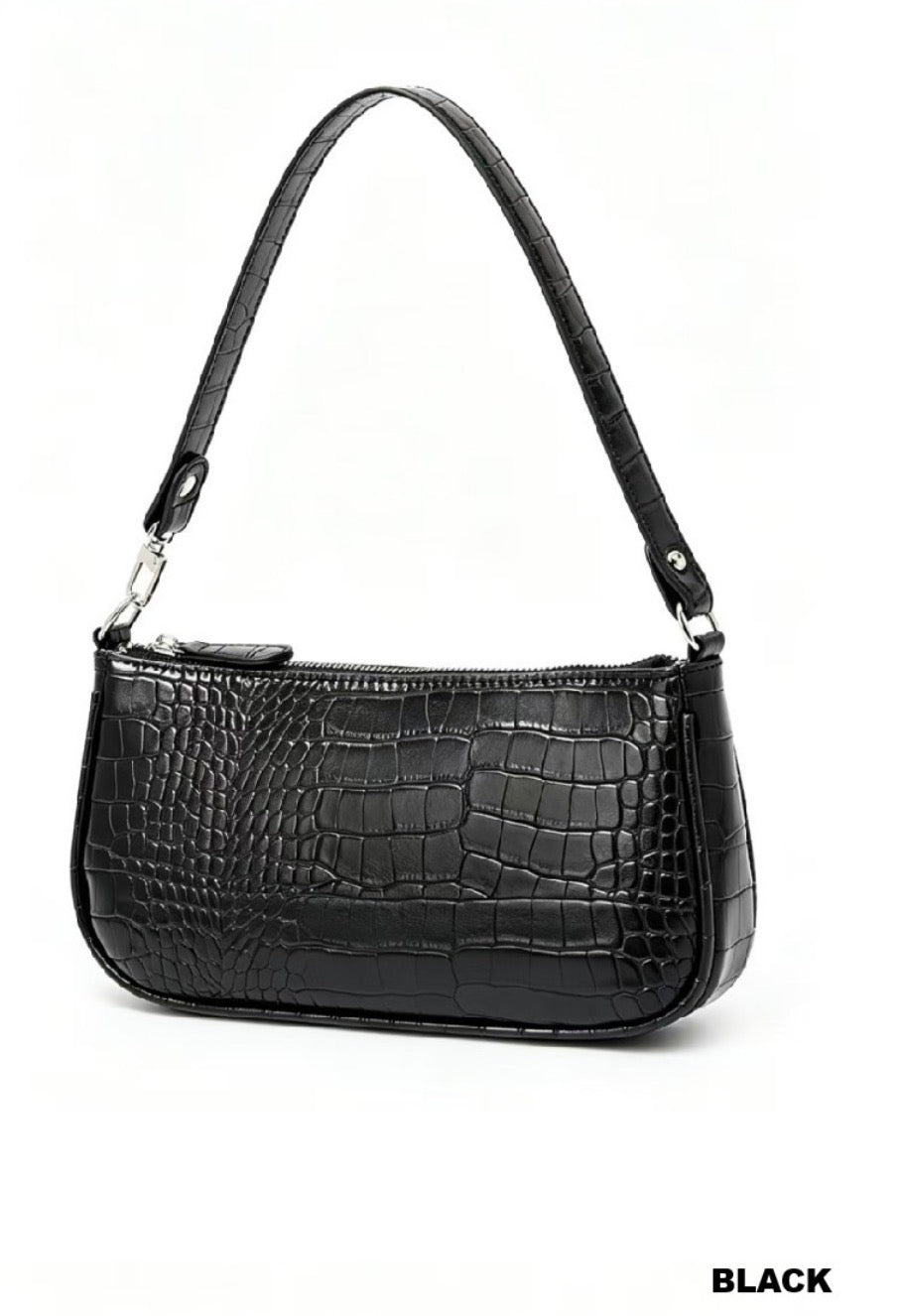 Faux Croc Handbag